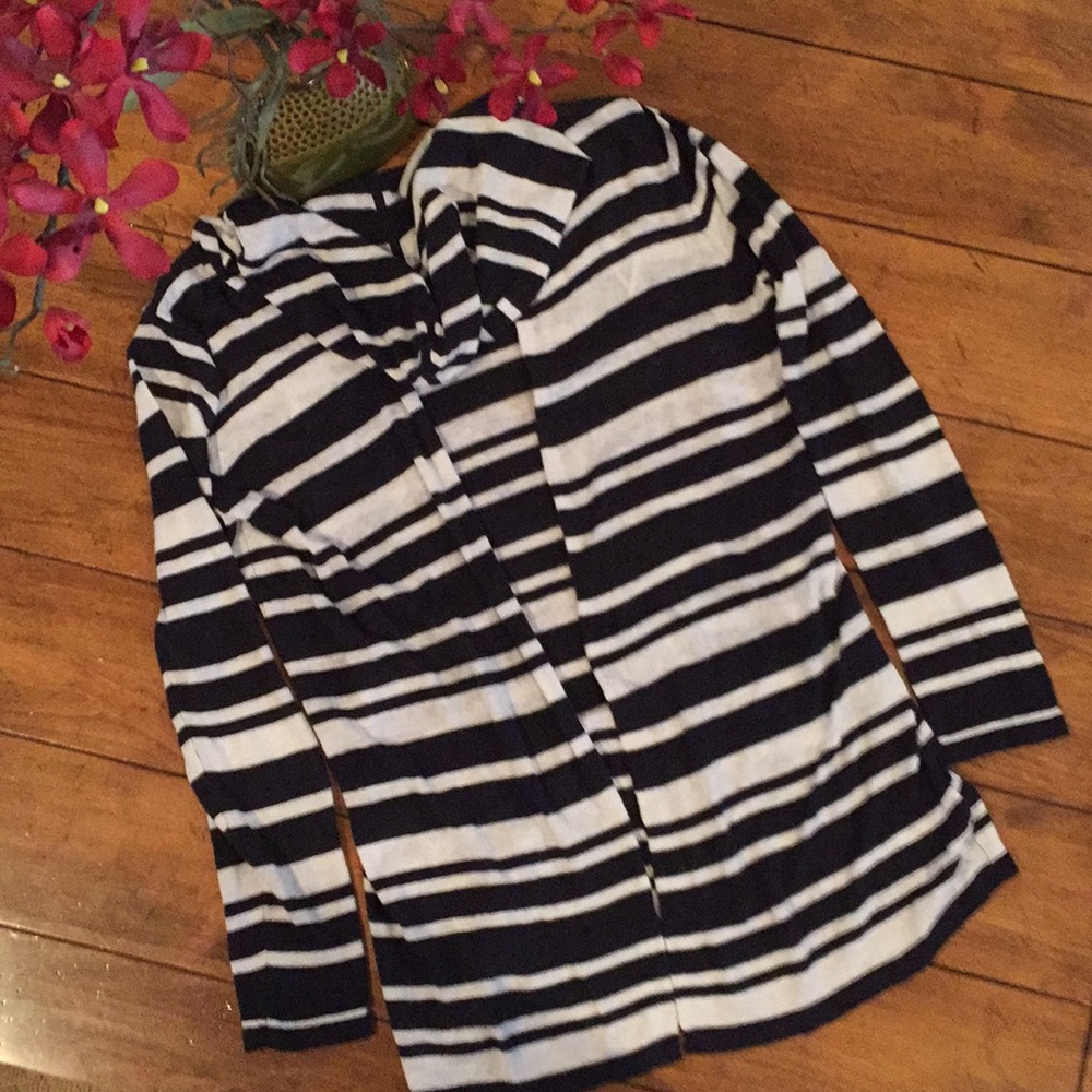 Will Smith Sm striped hooded cardigan sweater
